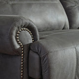 FREDERICK Gray Microsuede 91" Wide Reclining Sofa