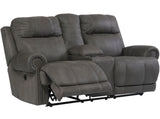 FREDERICK Gray Microsuede Reclining Sofa & Loveseat