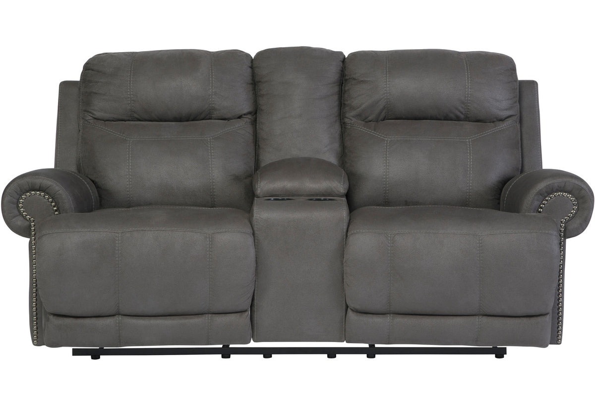FREDERICK Gray Microsuede Reclining Sofa & Loveseat