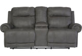 FREDERICK Gray Microsuede Reclining Sofa & Loveseat