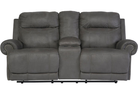 FREDERICK Gray Microsuede Reclining Sofa & Loveseat