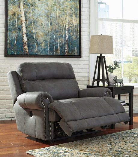 FREDERICK Gray Microsuede 55" Wide Gray Zero Wall Recliner