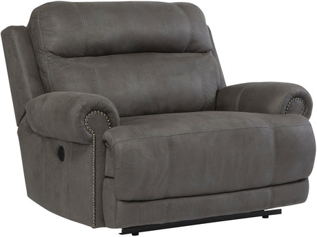 FREDERICK Gray Microsuede 55" Wide Gray Zero Wall Recliner
