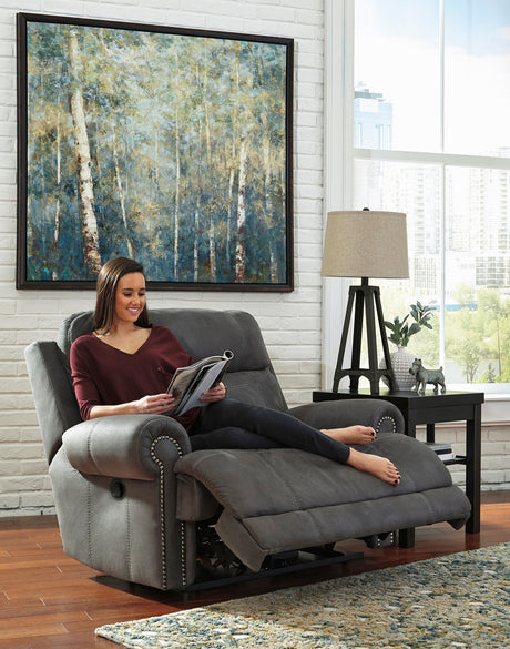 FREDERICK Gray Microsuede 55" Wide Gray Zero Wall Recliner