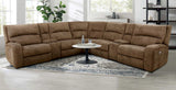 GABRIEL Brown 129" x 129" Power Sectional with 3 Recliners