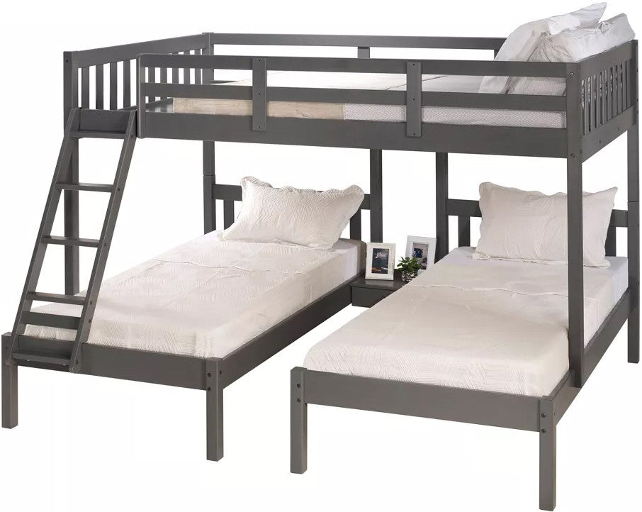 GADSEN Dark Gray Full over Double Twin Bunkbed