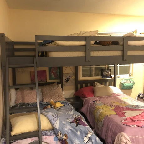 GADSEN Dark Gray Full over Double Twin Bunkbed