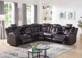 GALACTICA Dark Brown 99" Wide Power Reclining Sectional with LED's