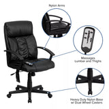 GALLUP High-Back Ergonomic 25" Wide Office Chair With Massage