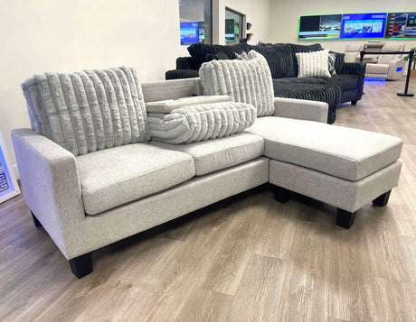 GAMBOA Gray 78" x 53" Reversible Sofa Chaise with Charging Console