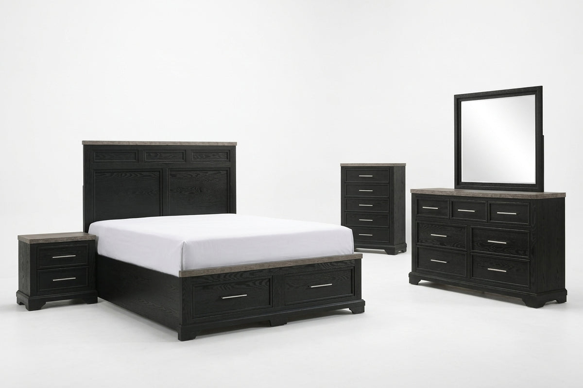 GANDER Black Storage Platform Bedroom Set