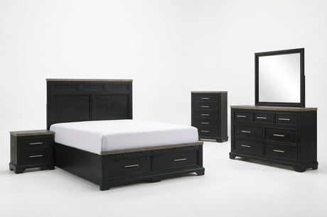 GANDER Black Storage Platform Bedroom Set
