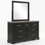 GANDER Black 59" Wide Dresser & Mirror