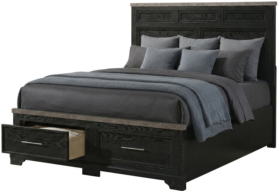 GANDER Black 58" Height Platform Bed with Drawers