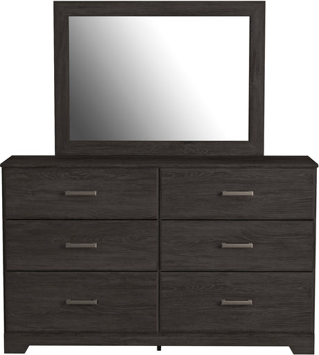 GATELL Charcoal 60" Wide Dresser & Mirror