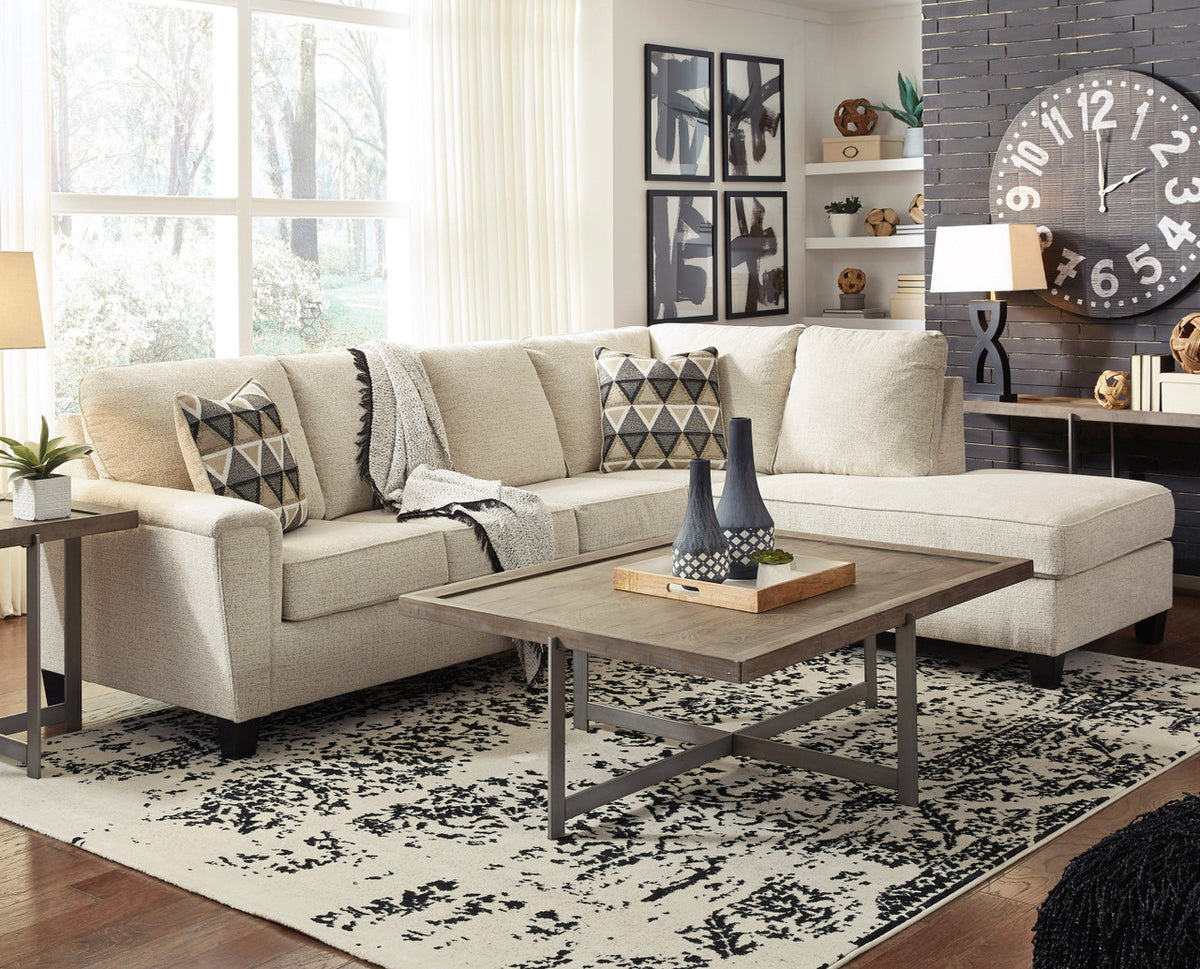 GAVINA Neutral Chenille 117" Wide Sectional