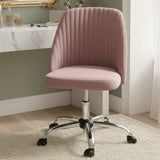 GEISHA Pink Linen 26" Wide Adjustable-Height Swivel Chair