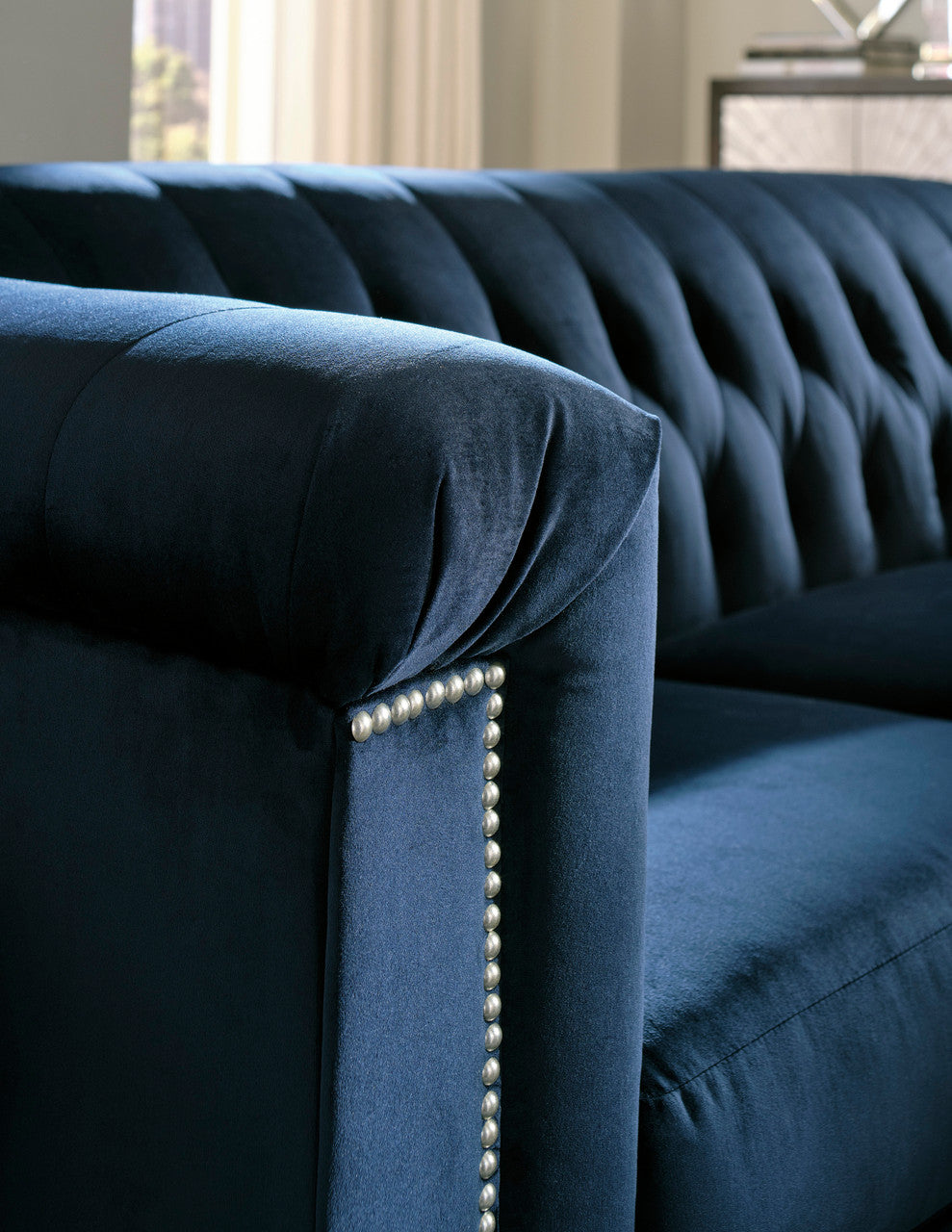 GEMINA Navy Velvet Sofa & Loveseat