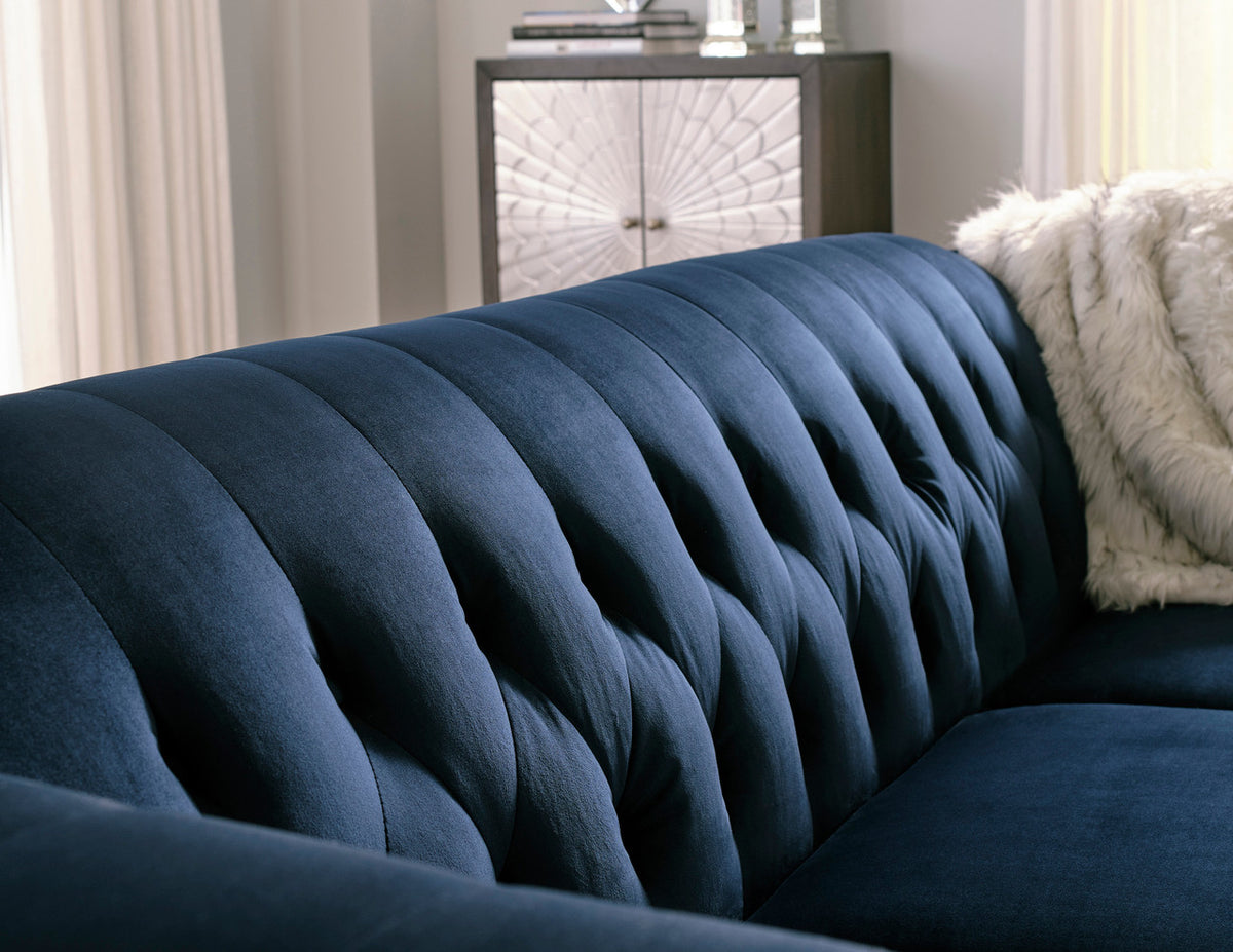 GEMINA Navy Velvet Sofa & Loveseat