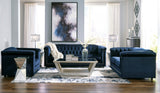GEMINA Navy Blue Velvet 42" Wide Arm Chair