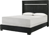 GENAVEVE Black Corduroy Velvet Bed