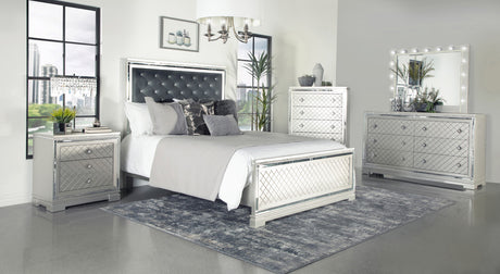 GENOA Silver 28" Wide Nightstand with USB's