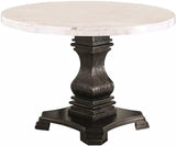 GEROLT Beige 5 Piece Dining Set with 100% Real White Marble