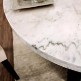GEROLT Light Gray 5 Piece Dining Set with 100% Real White Marble