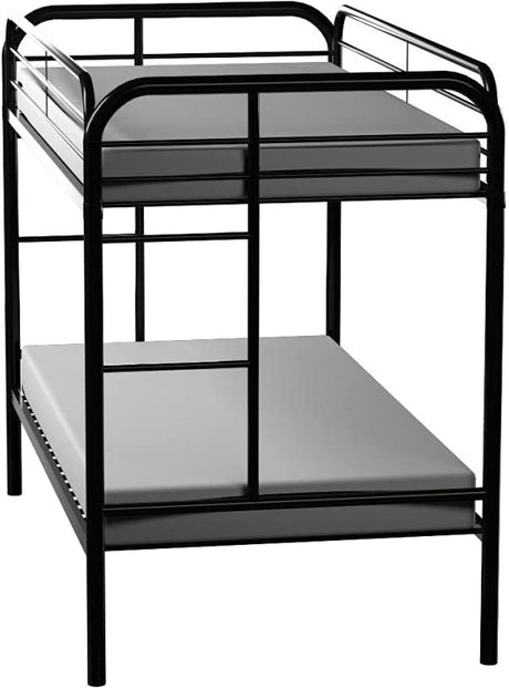 GERRY Black Twin over Twin Bunkbed
