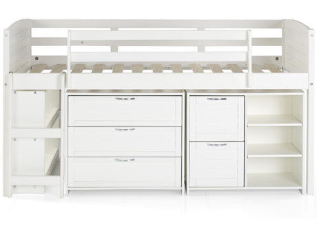 GERTRUDE White Twin Low Loft Bed