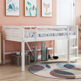 GERTRUDE White Twin Low Loft Bed Only