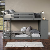 GIANI Gray Twin Bunkbed With Chest & Drawers