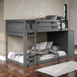 GIANI Gray Twin Bunkbed With Chest & Drawers