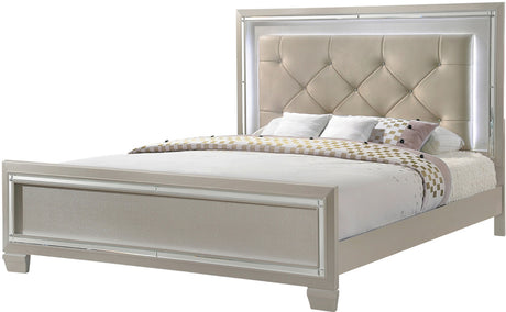 GIORGIA Champagne Lighted YOUTH Platform Bedroom Set with Trundle