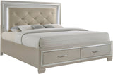 GIORGIA Champagne Lighted Bedroom with Storage Bed