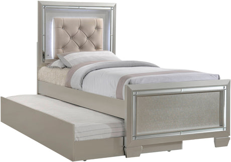 GIORGIA Champagne Lighted YOUTH Platform Bedroom Set with Trundle