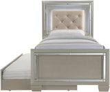 GIORGIA Champagne Lighted YOUTH Platform Bed with Trundle