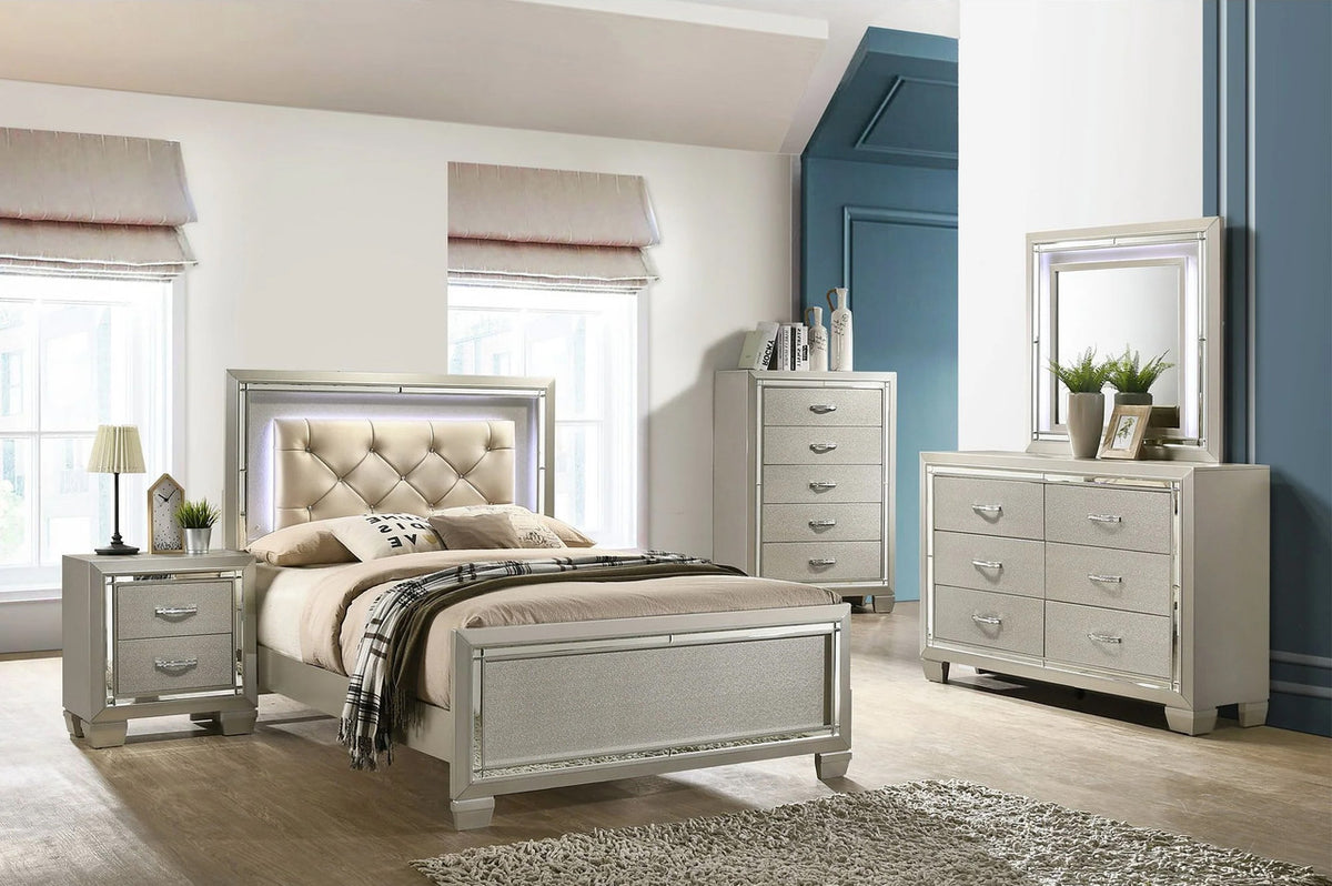 GIORGIA Champagne Lighted YOUTH Platform Bedroom Set