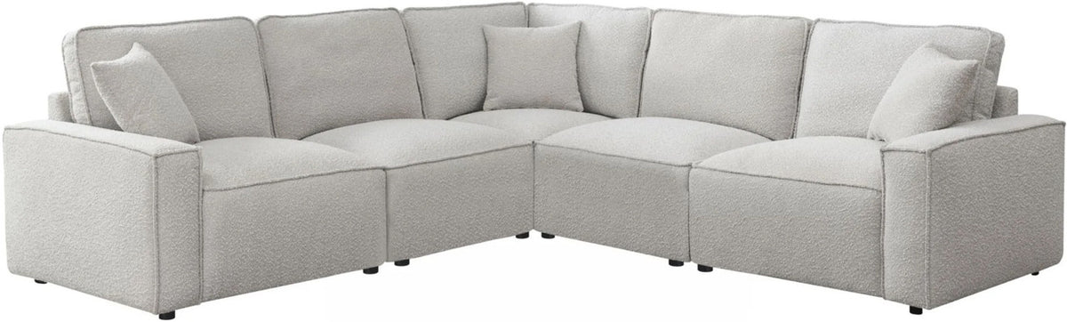 GOLIAD Cotton-Tone Boucle 111" x 111" Modular Sectional with 2 Power Recliners