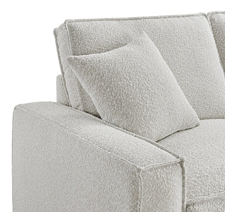 GOLIAD Cotton-Tone Boucle 111" x 111" Modular Sectional with 2 Power Recliners