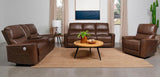 GONZALO Brown Power Reclining Sofa & Loveseat