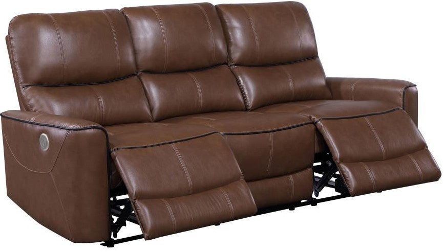 GONZALO Brown Power Reclining Sofa & Loveseat