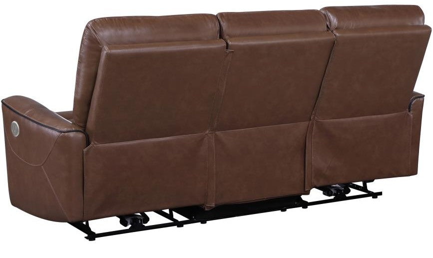GONZALO Brown Power Reclining Sofa & Loveseat