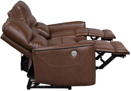 GONZALO Brown Power Reclining Sofa & Loveseat