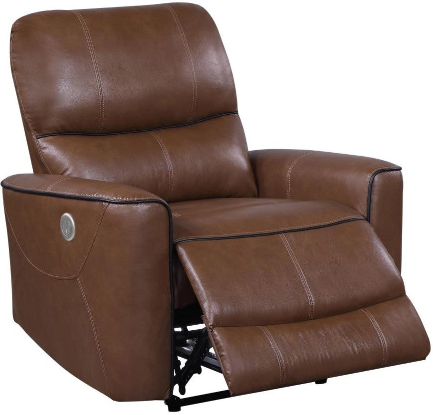 GONZALO Brown Power Reclining Sofa & Loveseat