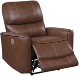 GONZALO Brown Power Reclining Sofa & Loveseat