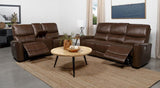 GONZALO Brown Power Reclining Sofa & Loveseat
