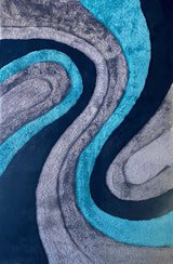 GURKAN Blue Multi 8' x 10' Shaggy 3D Area Rug