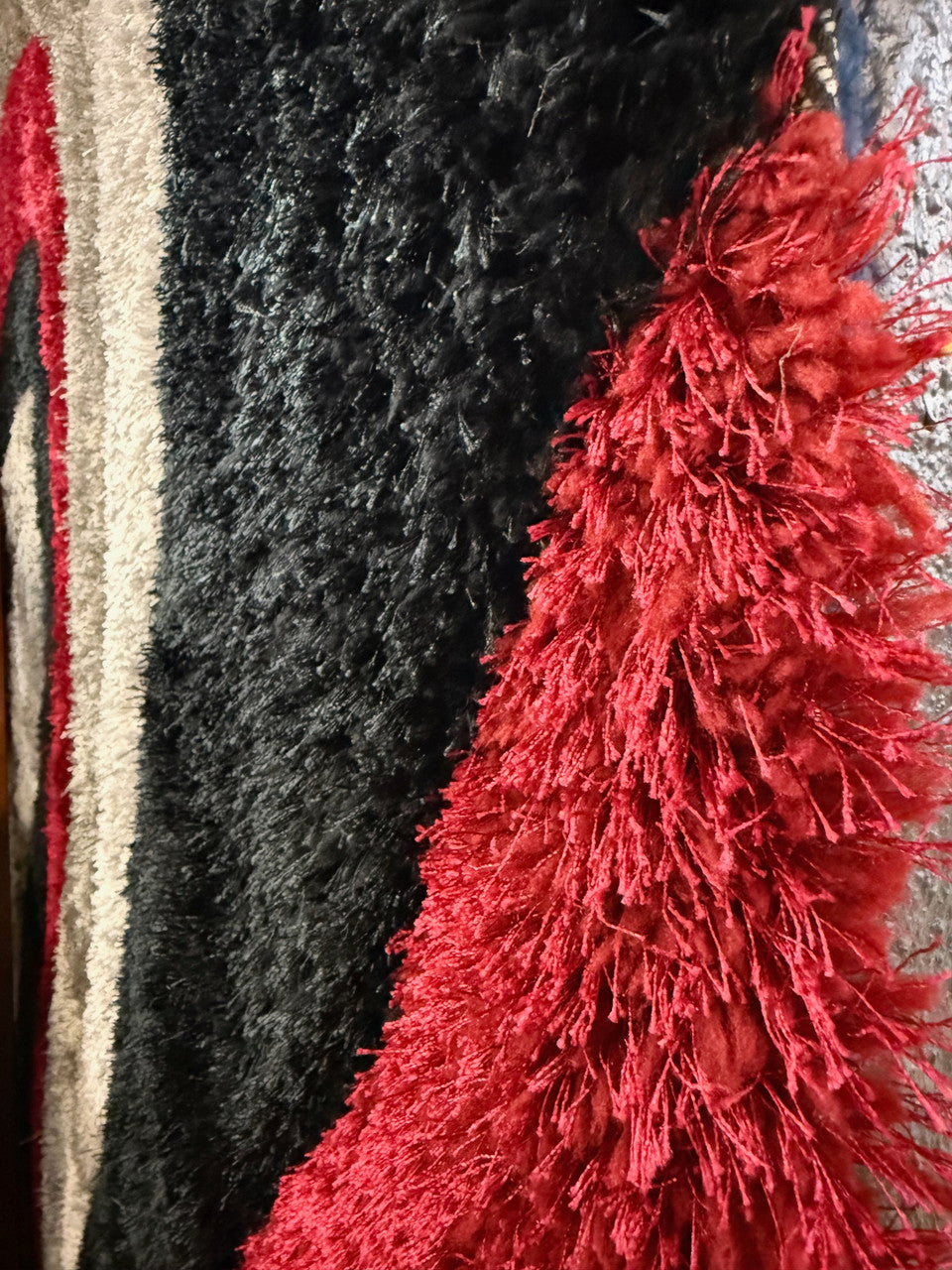 GURKAN Red Multi 5' x 8' Shaggy 3D Area Rug