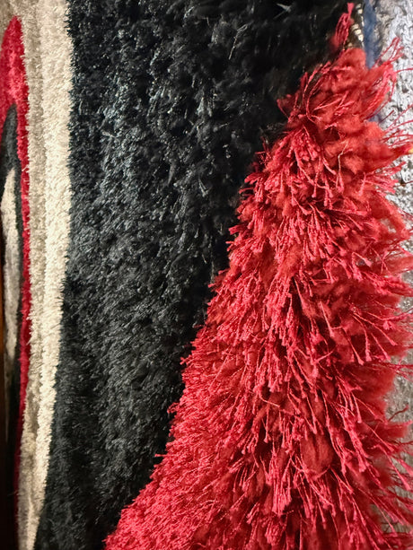 GURKAN Red Multi 5' x 8' Shaggy 3D Area Rug